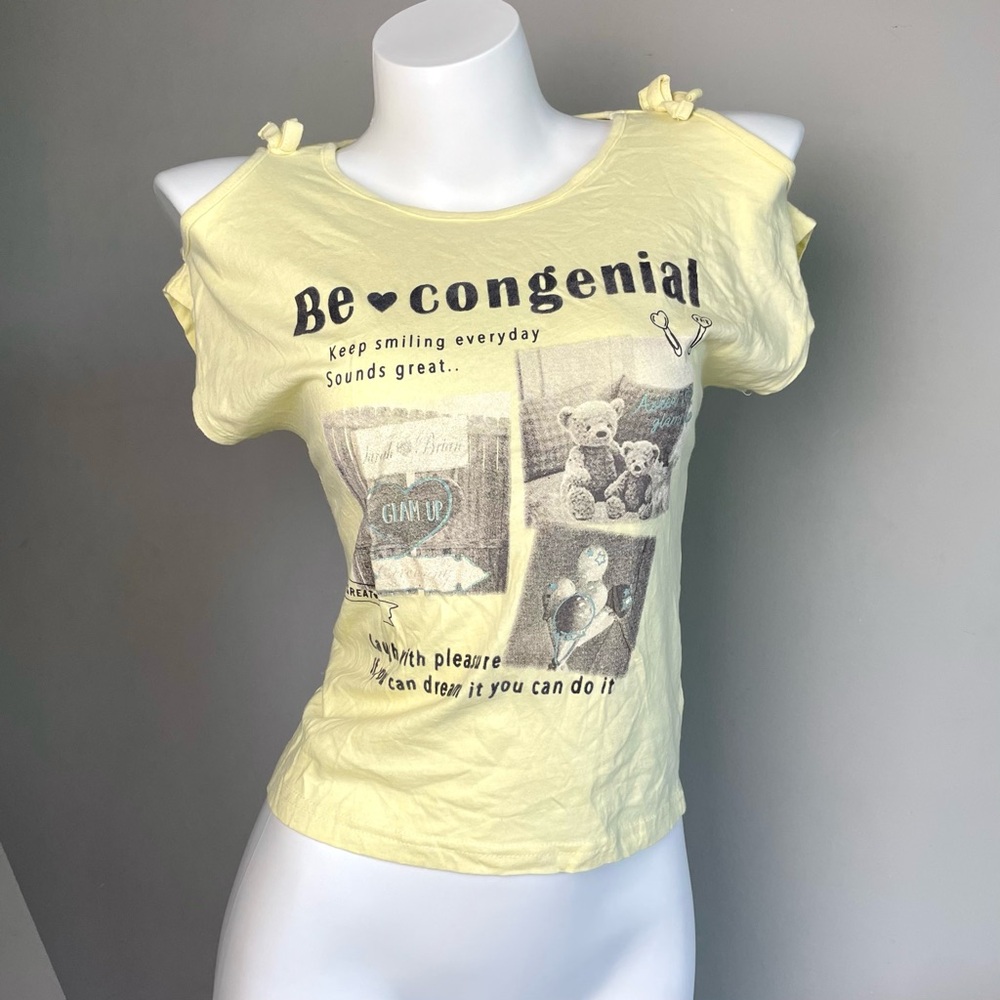 2000s Yellow Cut Out Graphic Tee